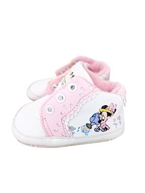 90’s Disney Baby Minnie Mouse Baby Soft Soled Shoes Size 1 Baby Minnie & Floral